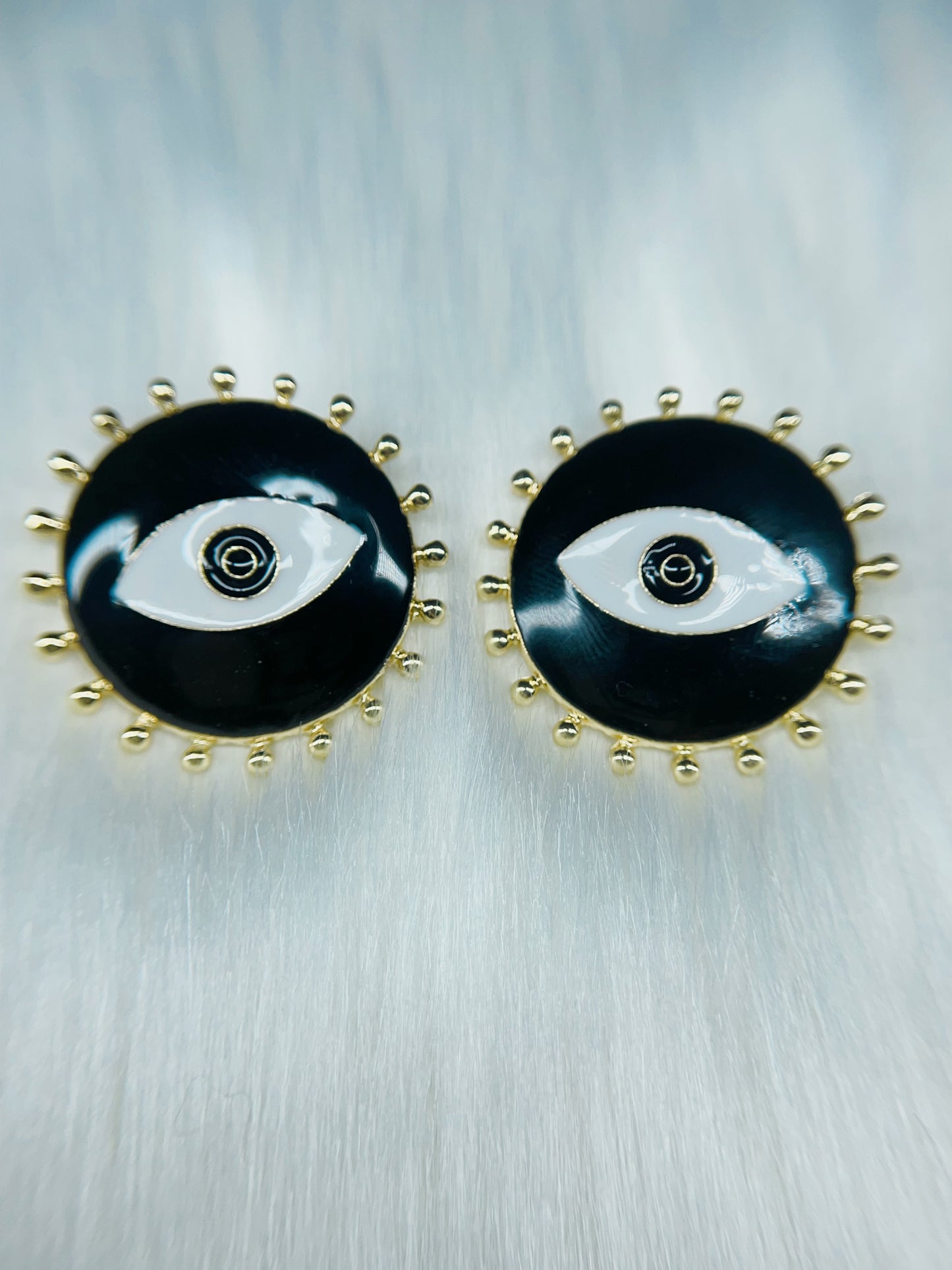 Black Evil Eye Studs