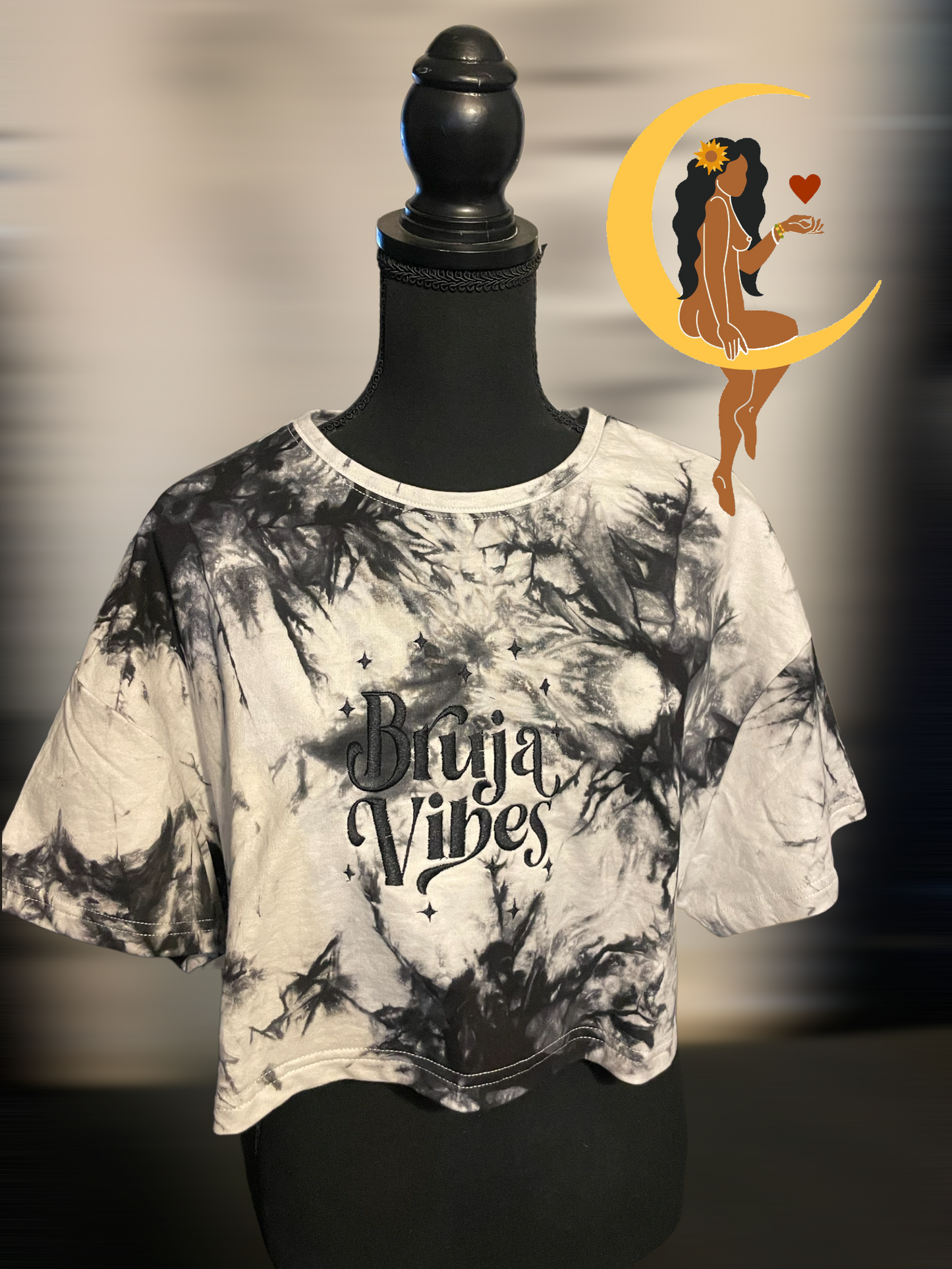 Bruja Vibes Black Tie Dye Tee