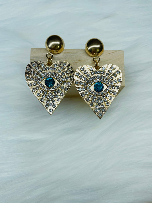 Rhinestone Third Eye Earrings